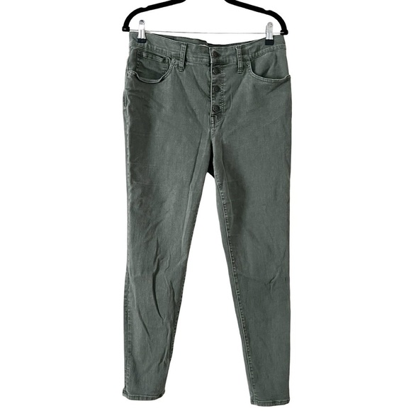 MADEWELL High Rise Skinny Dark Olive Green Jeans Sz 32 - Picture 2 of 7